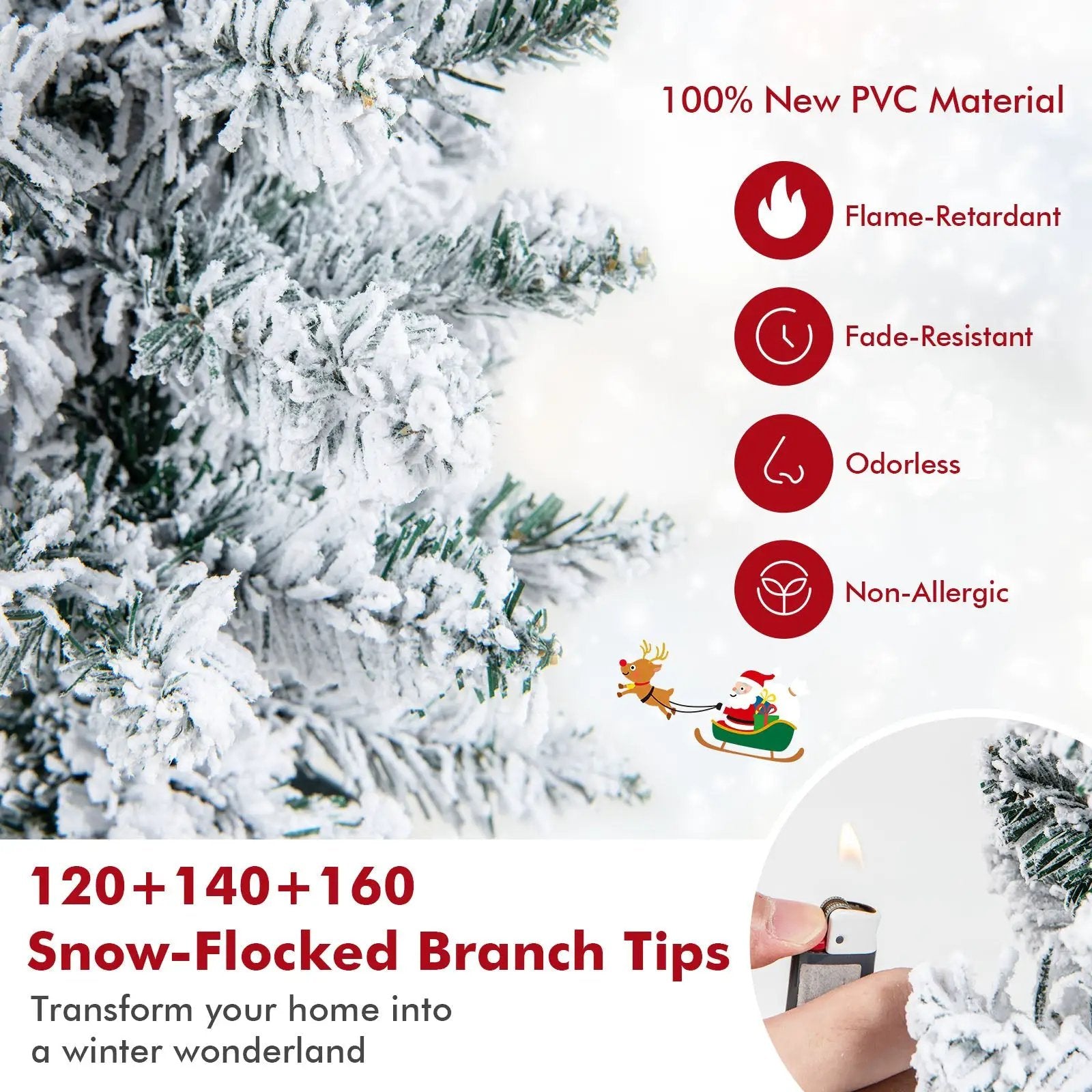 Set of 3 Potted Artificial Christmas Tree Snow-Flocked by DirectDeals