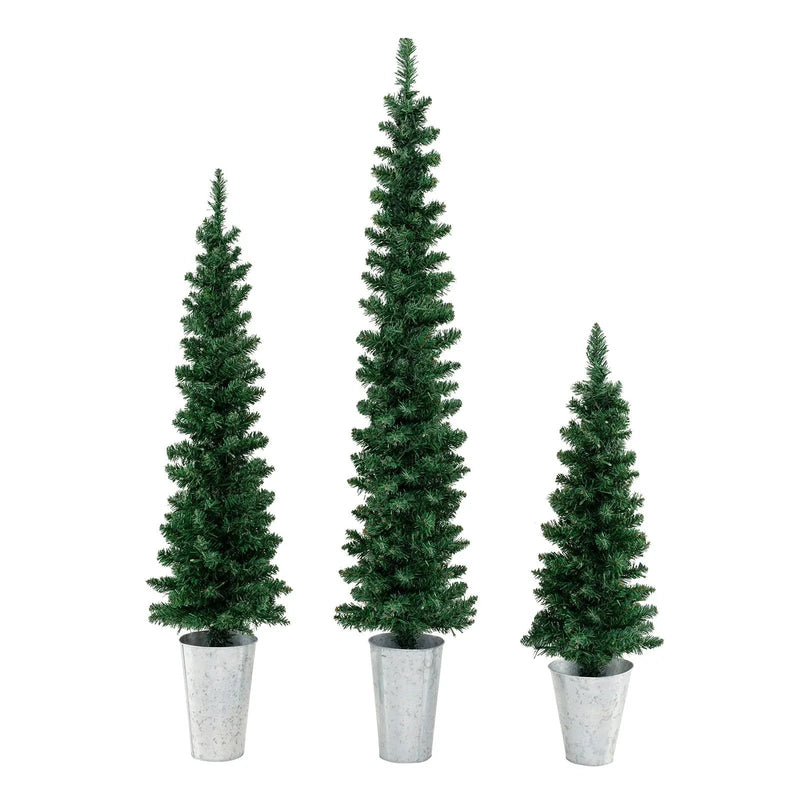 Set of 3 Pre-Lit Artificial Christmas Trees with 230 Warm White LED Lights by DirectDeals