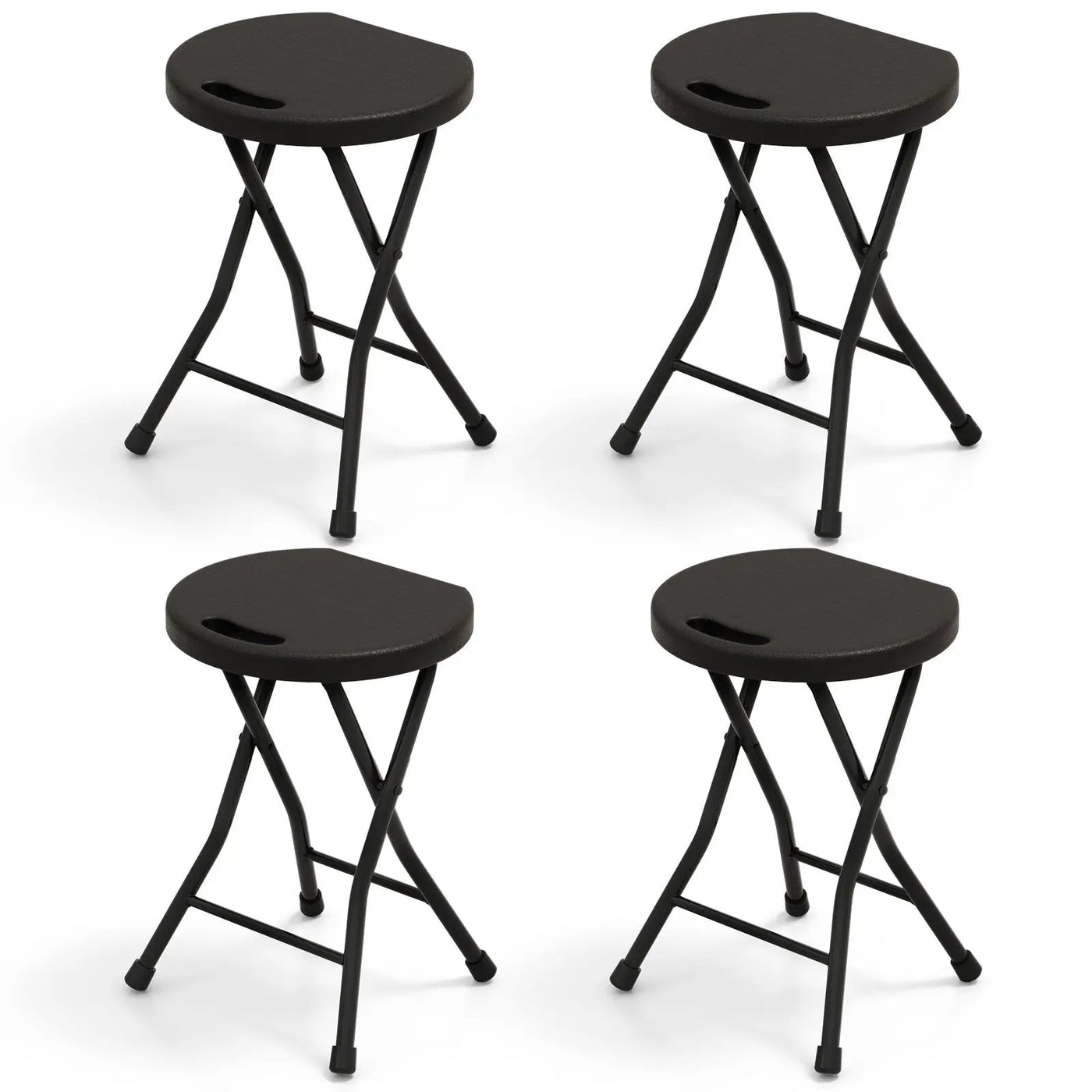 Set of 4 18 Inch Collapsible Round Stools with Handle by DirectDeals