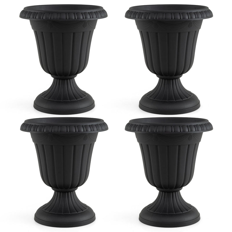18-Inch Tall Urn Planters with Pedestal Base, Set of 4 by DirectDeals