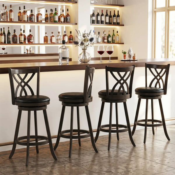 Counter Height Bar Stools Set of 4 with Swivel Seat, photo 2 of 8