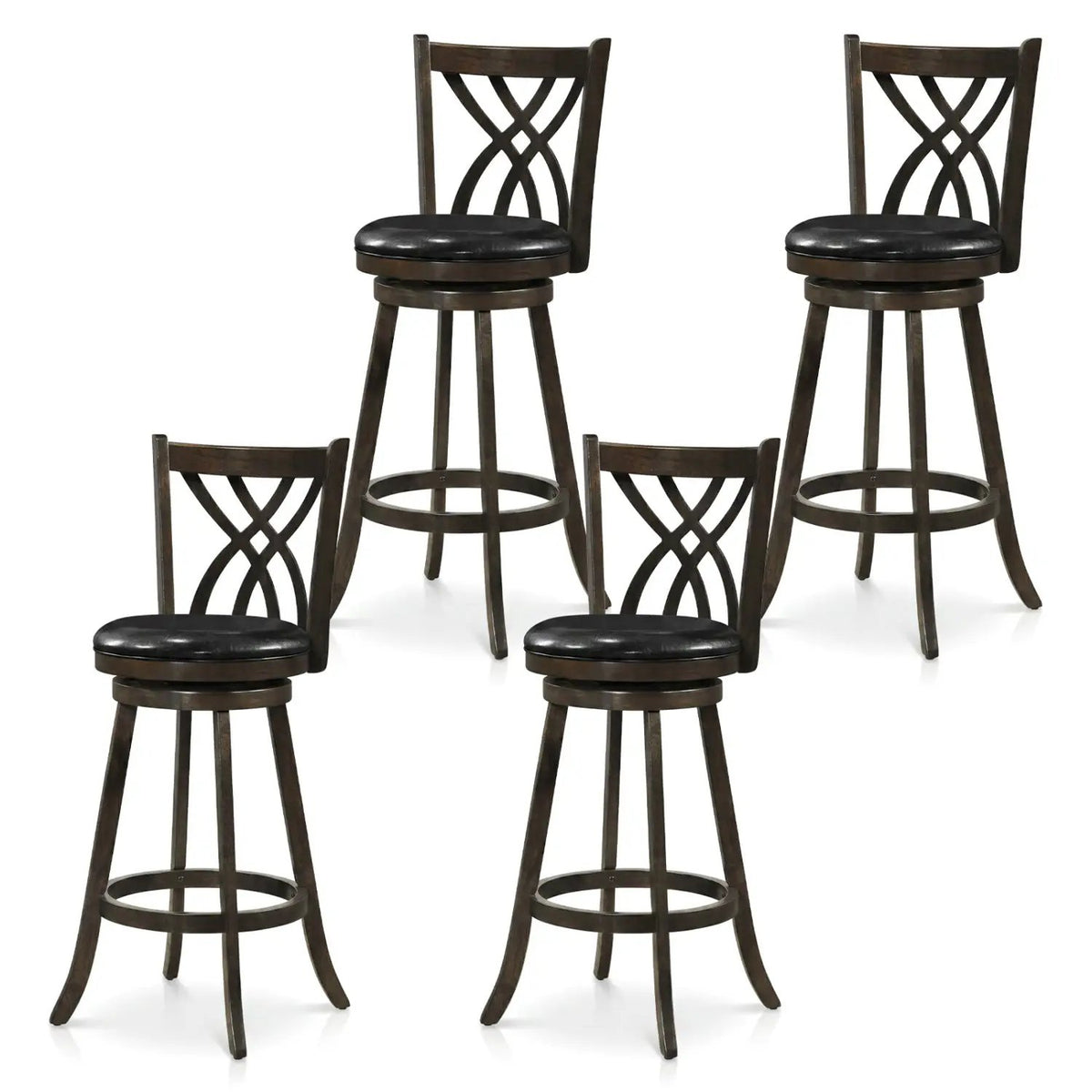 Counter Height Bar Stools Set of 4 with Swivel Seat by DirectDeals