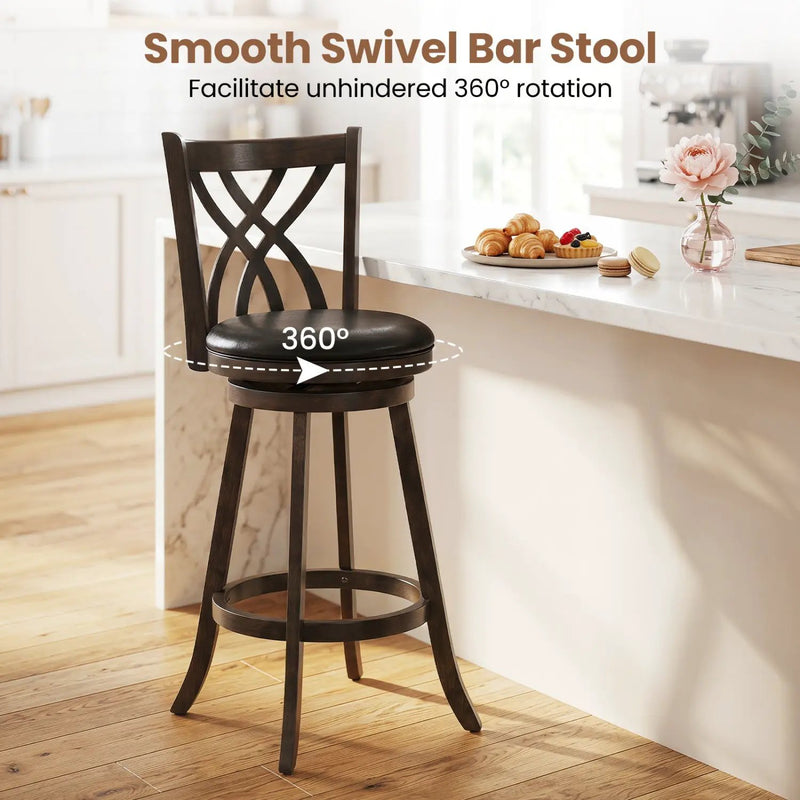 Counter Height Bar Stools Set of 4 with Swivel Seat by DirectDeals