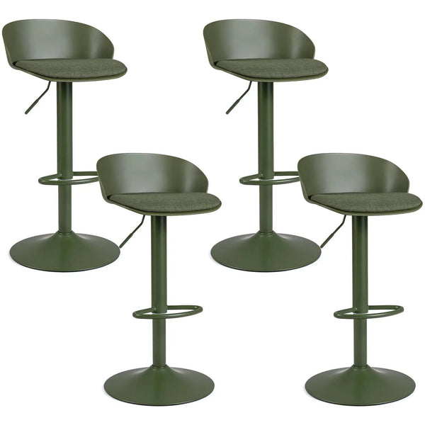 Adjustable Swivel Bar Stools Set of 4 with Back & Footrest, photo 2 of 14
