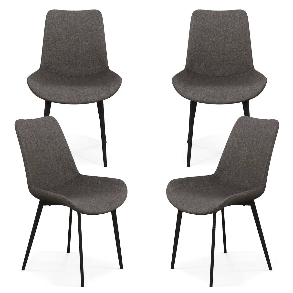 Set of 4 Dining Chair Upholstered with Metal Legs and Padded Backs by DirectDeals