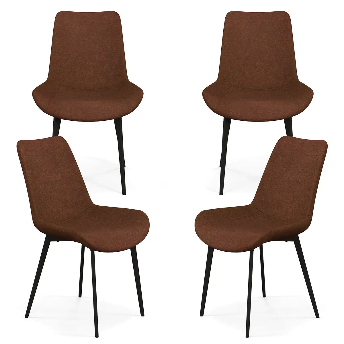 Set of 4 Dining Chair Upholstered with Metal Legs and Padded Backs by DirectDeals