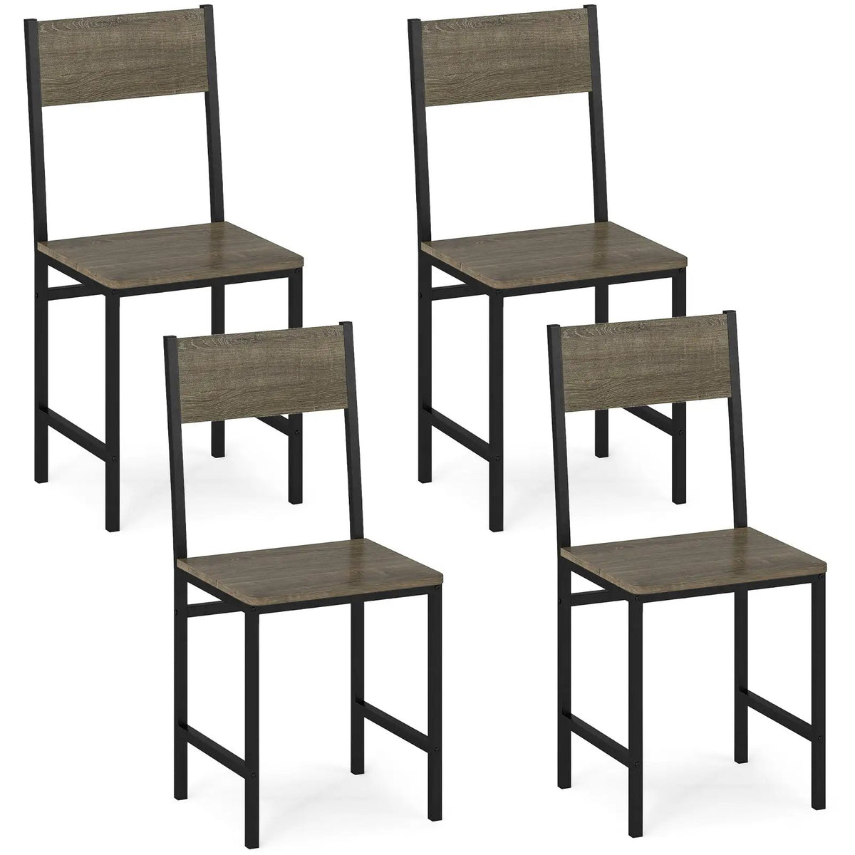 Set of 4 Dining Chairs with Metal Legs and Slanted Back by DirectDeals