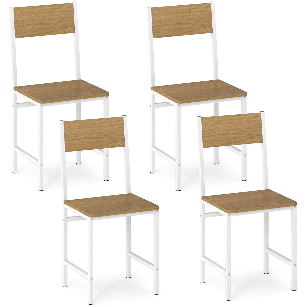 Set of 4 Dining Chairs with Metal Legs and Slanted Back by DirectDeals