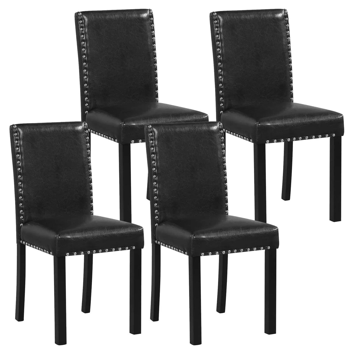 Set of 4 Dining Chairs with Solid Rubber and Wood Legs by DirectDeals