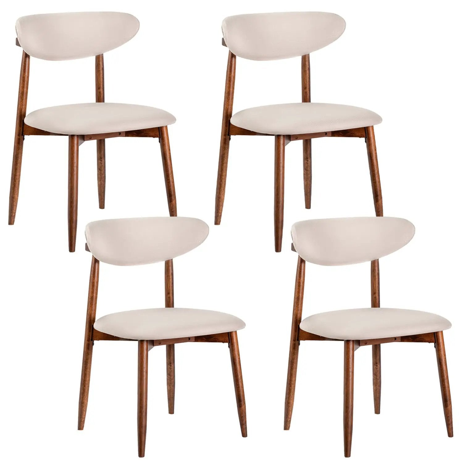 Upholstered Dining Chairs Set of 4 with Curved Backs by DirectDeals