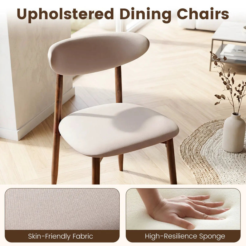 Upholstered Dining Chairs Set of 4 with Curved Backs by DirectDeals
