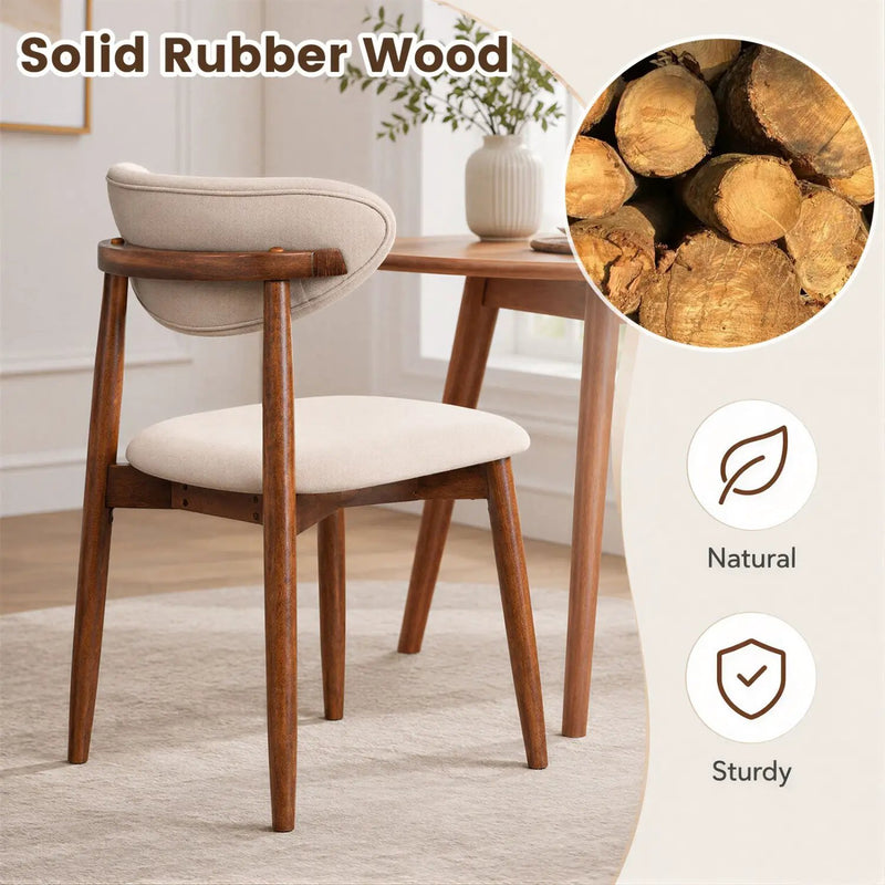Upholstered Dining Chairs Set of 4 with Curved Backs by DirectDeals
