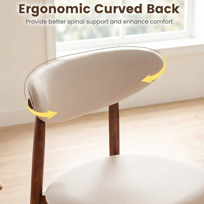 Upholstered Dining Chairs Set of 4 with Curved Backs by DirectDeals
