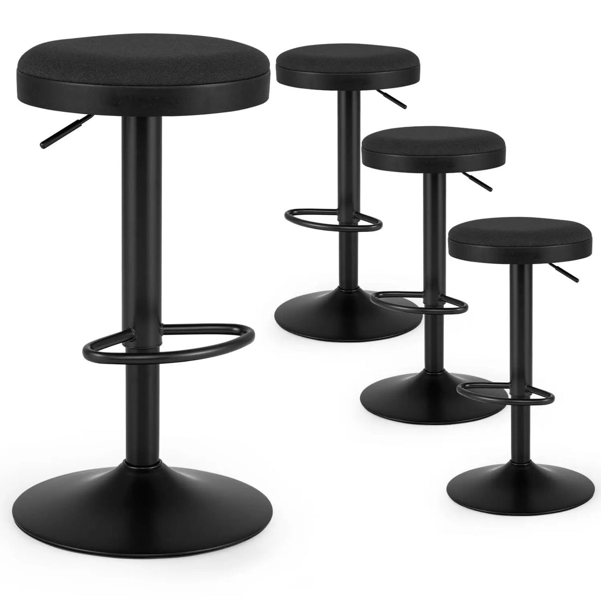 Adjustable Swivel Bar Stools Set of 4 with Padded Seats by DirectDeals