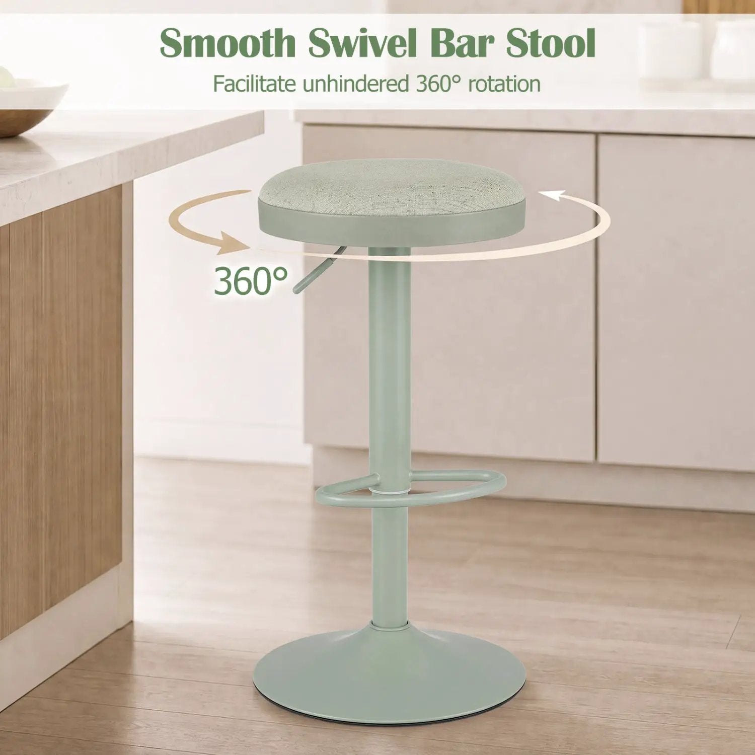 Adjustable Swivel Bar Stools Set of 4 with Padded Seats by DirectDeals