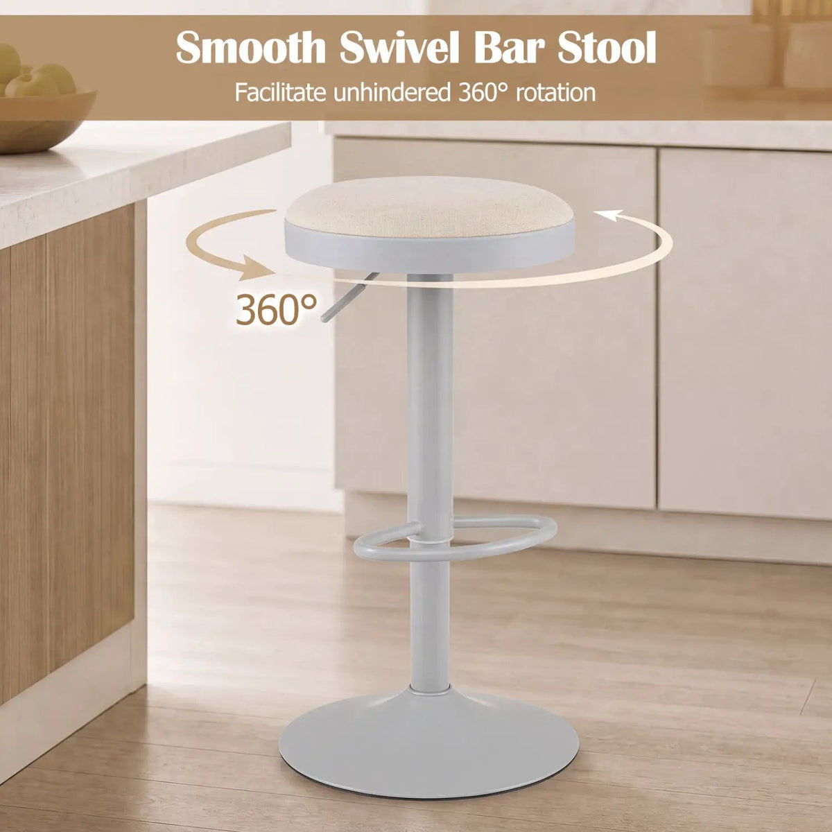 Adjustable Swivel Bar Stools Set of 4 with Padded Seats by DirectDeals