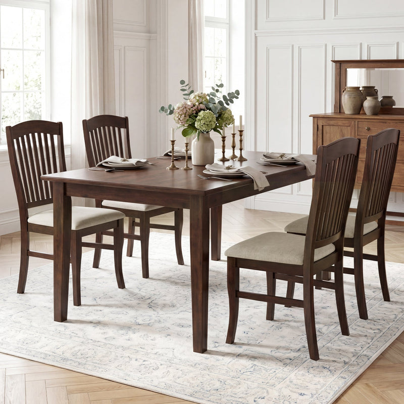 Dining Chairs Set of 4 with Padded Seats and Rubber Wood Frame by DirectDeals