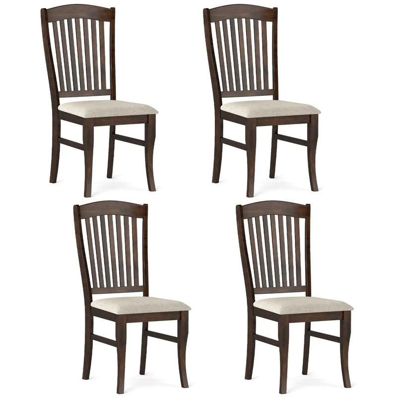 Dining Chairs Set of 4 with Padded Seats and Rubber Wood Frame by DirectDeals