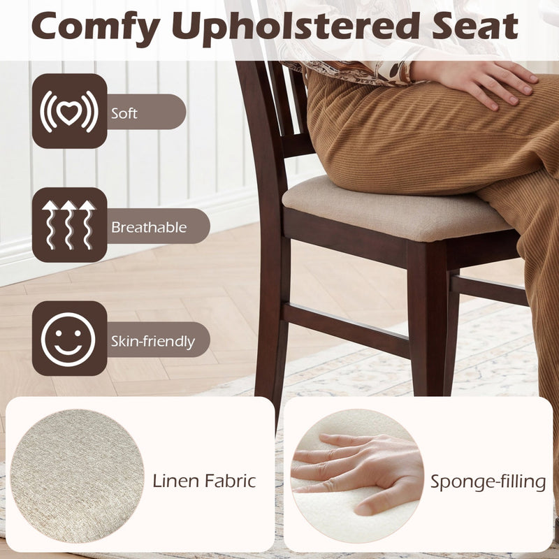 Dining Chairs Set of 4 with Padded Seats and Rubber Wood Frame by DirectDeals