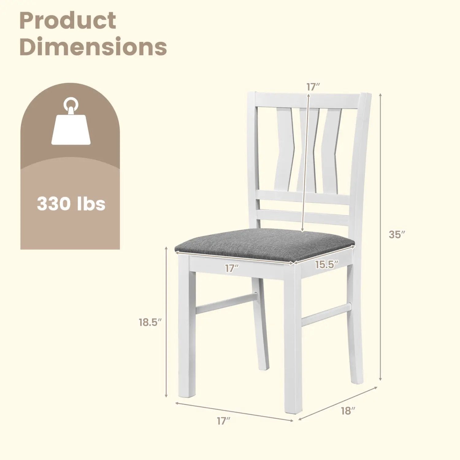 Upholstered Dining Chairs Set of 4 with Wood Frames by DirectDeals