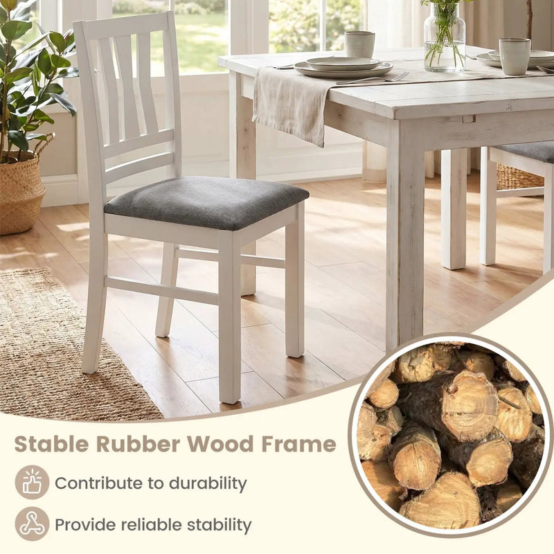 Upholstered Dining Chairs Set of 4 with Wood Frames by DirectDeals
