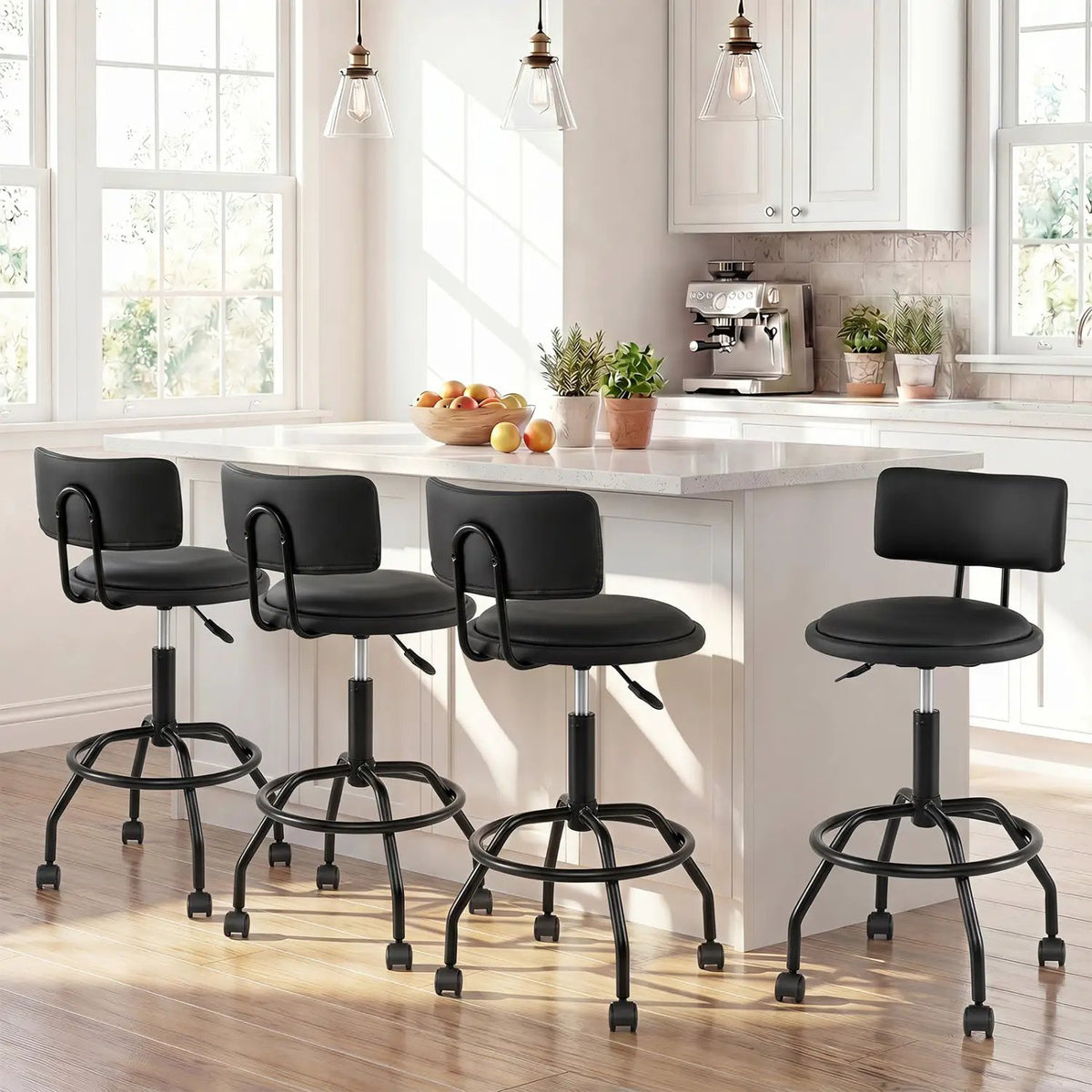 Swivel Bar Stool with Backrest - Height Adjustable by DirectDeals
