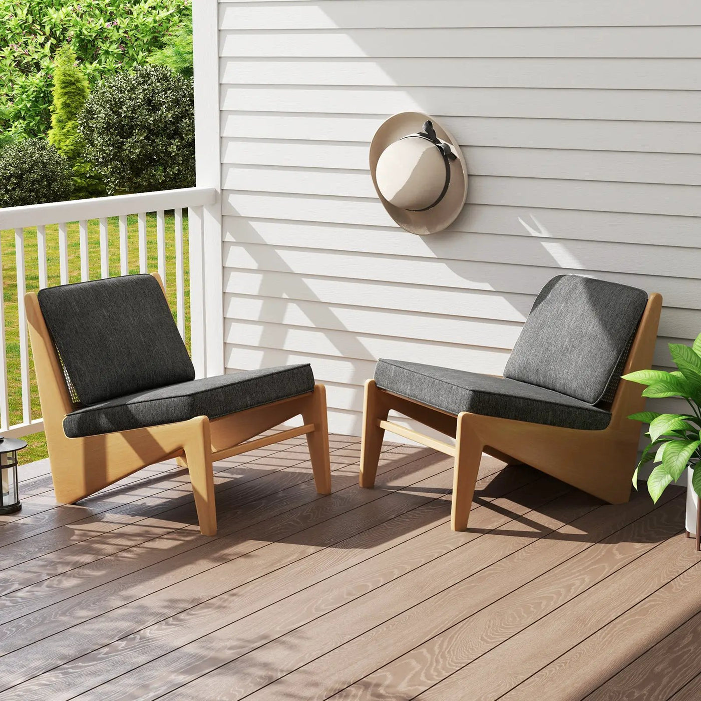 Set of 4 Outdoor Patio Cushion Set with Removable Covers by DirectDeals