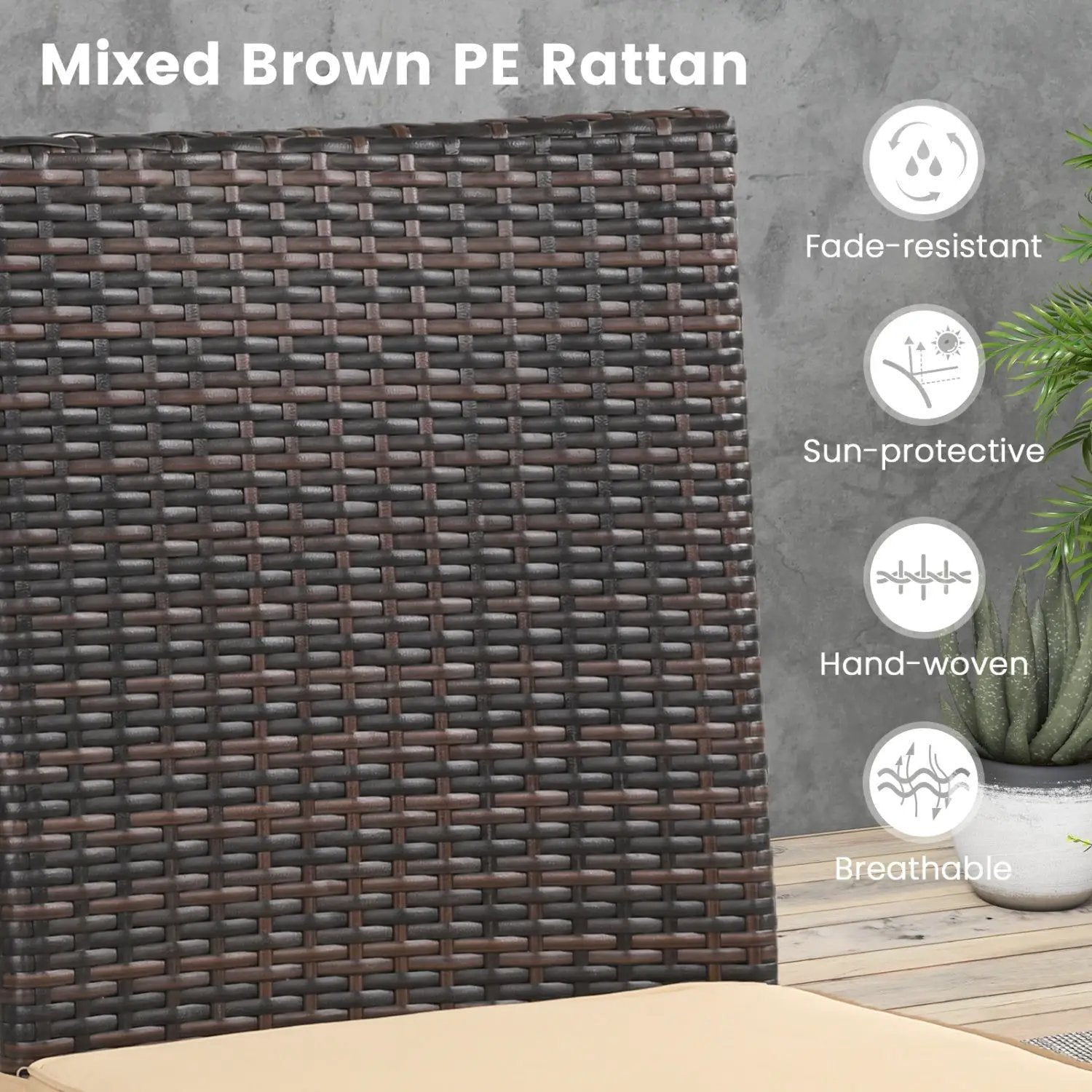Patio Rattan Dining Chairs Set of 4 with Cushions by DirectDeals