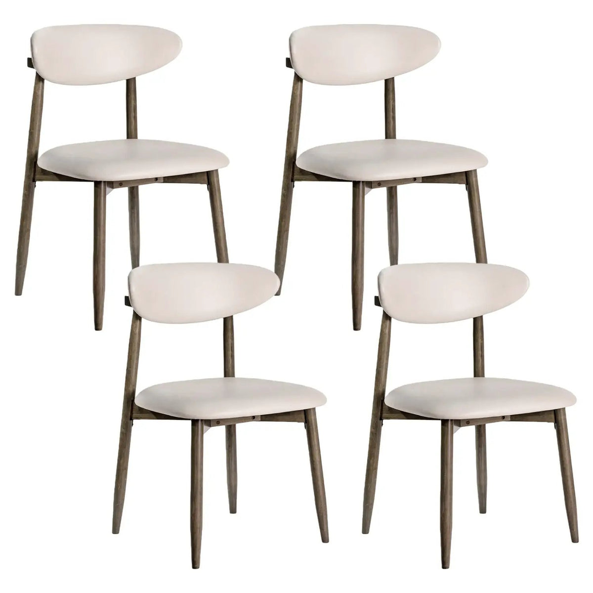 Upholstered Dining Chairs Set of 4 with Curved Backrest by DirectDeals