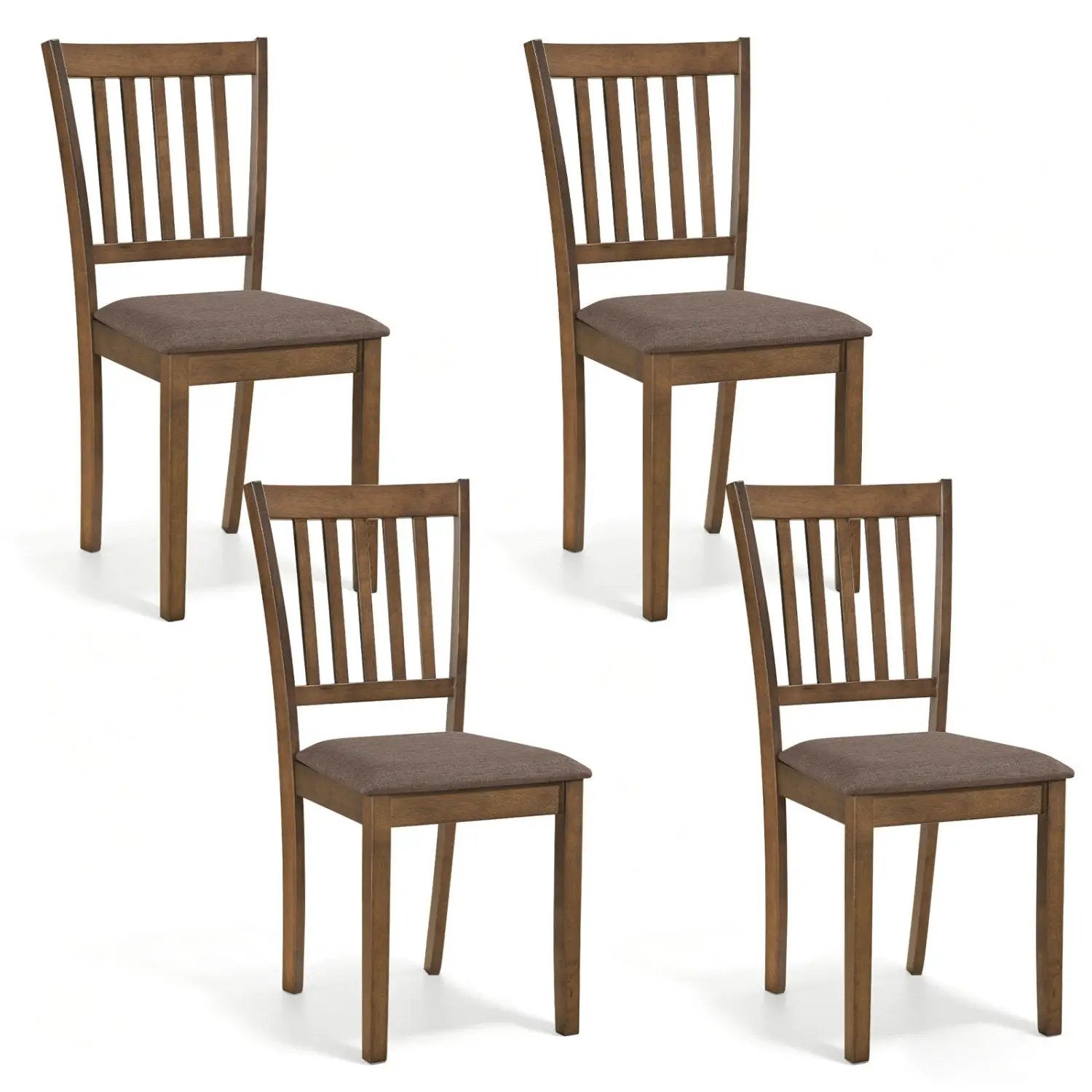 Upholstered Dining Chairs Set of 4 with Rubber Wood Frame by DirectDeals