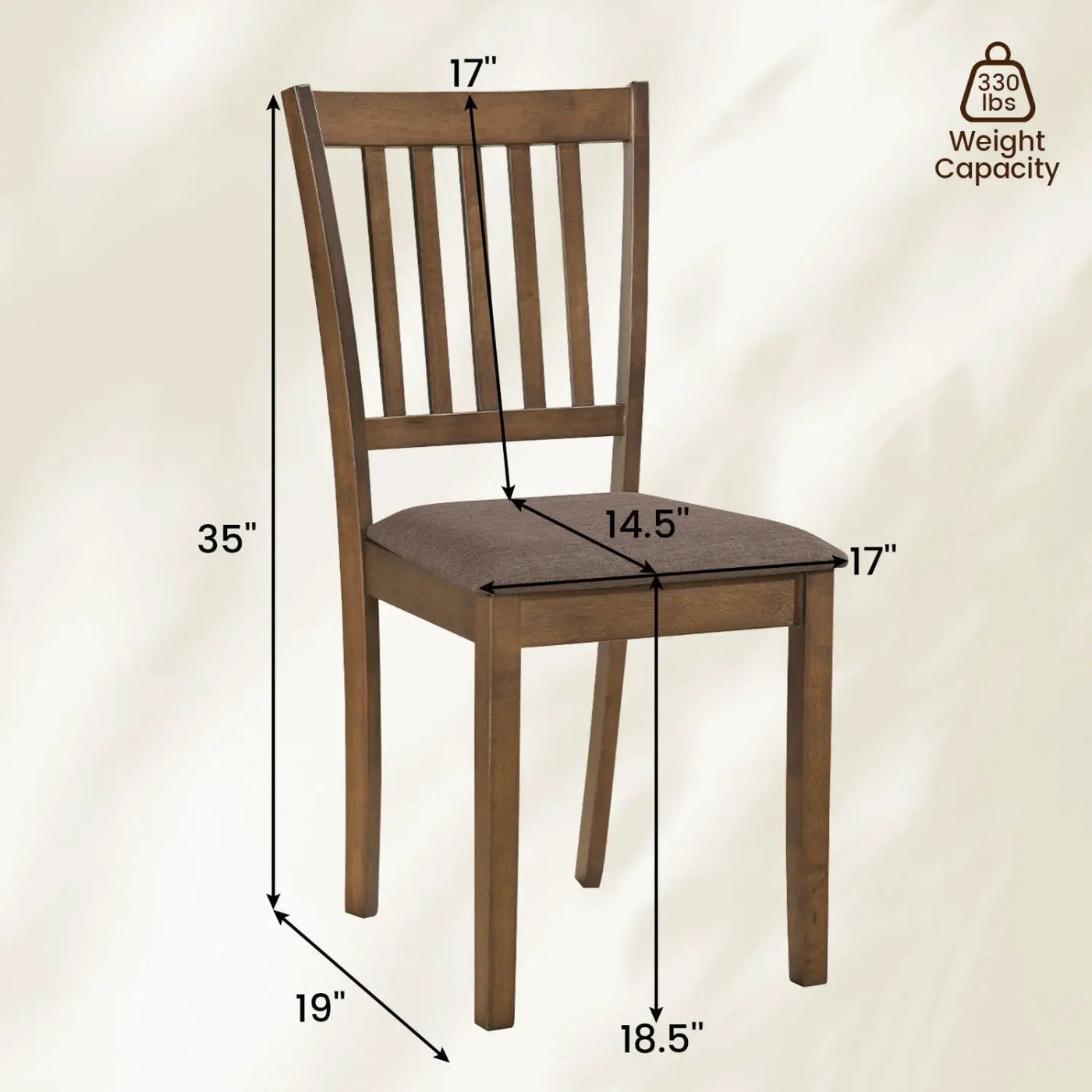Upholstered Dining Chairs Set of 4 with Rubber Wood Frame by DirectDeals