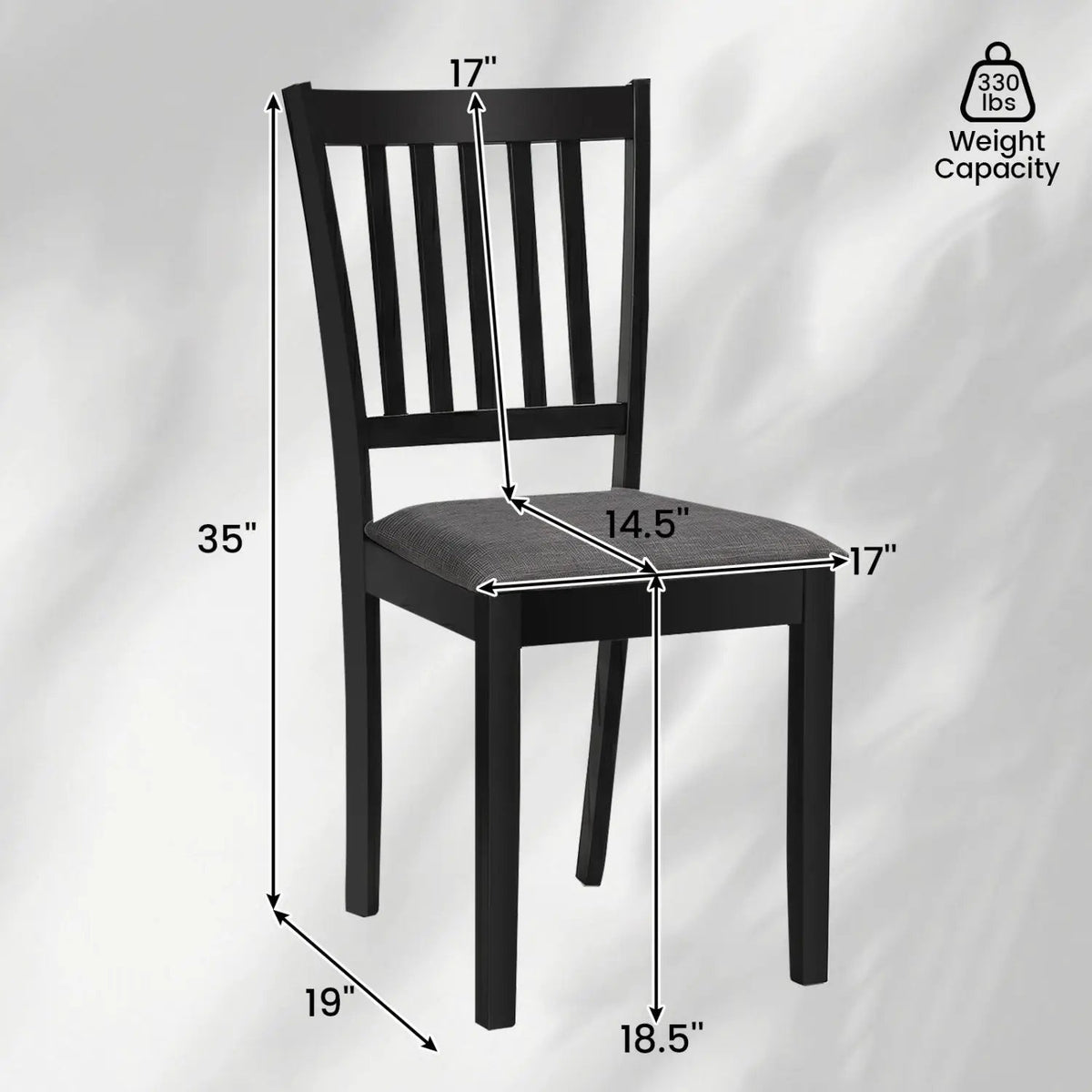 Upholstered Dining Chairs Set of 4 with Rubber Wood Frame by DirectDeals