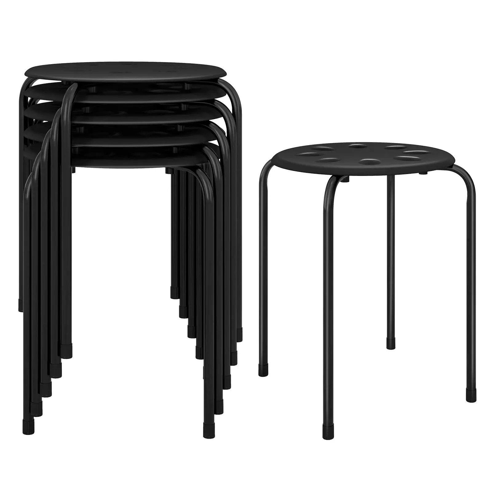 Set of 6 Portable Plastic Stack Stools by DirectDeals