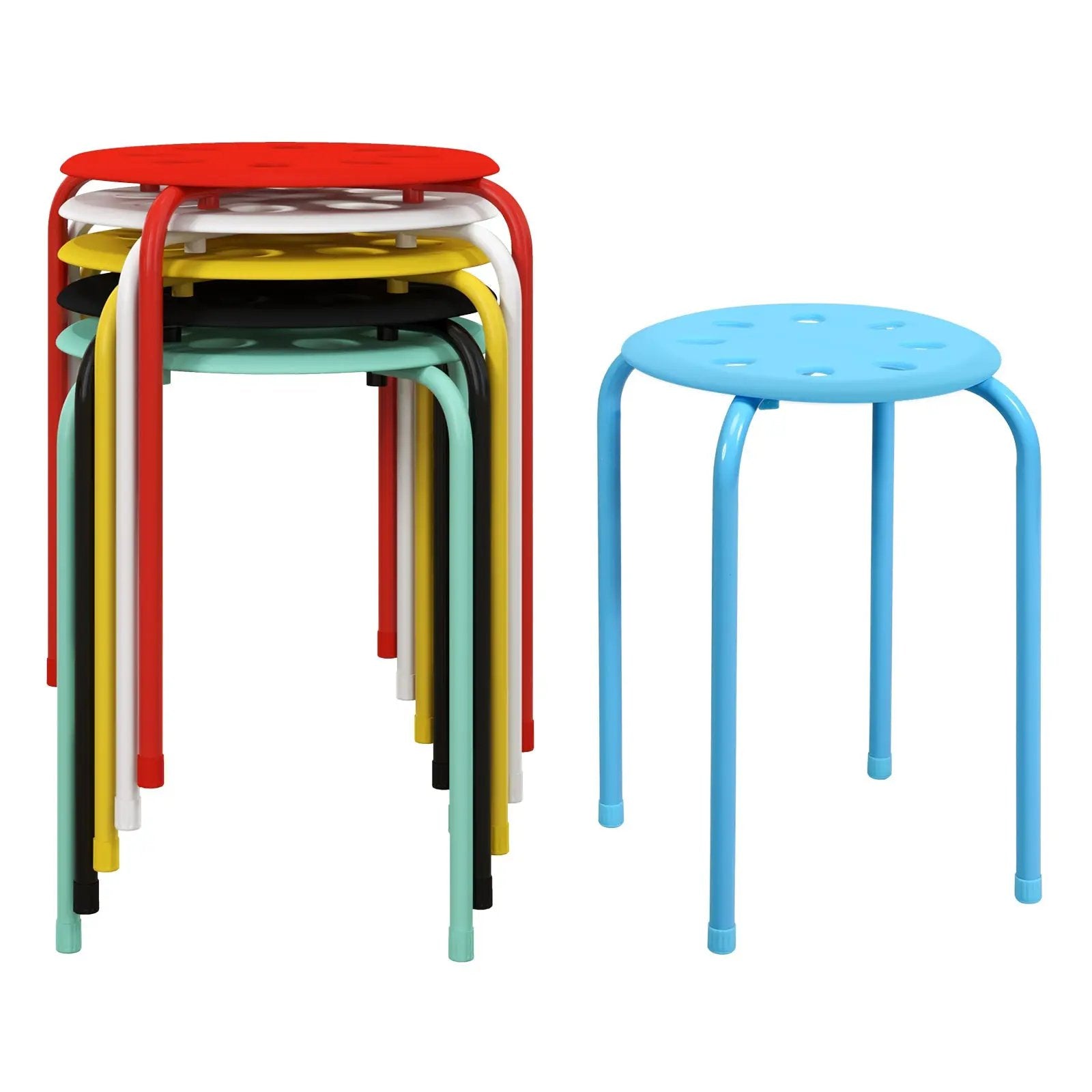 Set of 6 Portable Plastic Stack Stools by DirectDeals