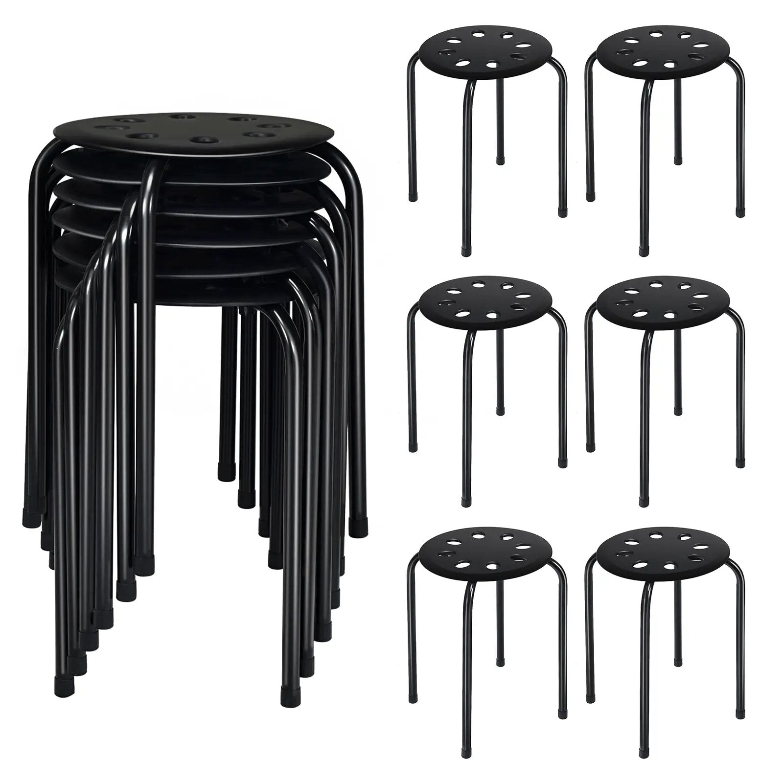 Set of 6 Portable Plastic Stack Stools by DirectDeals