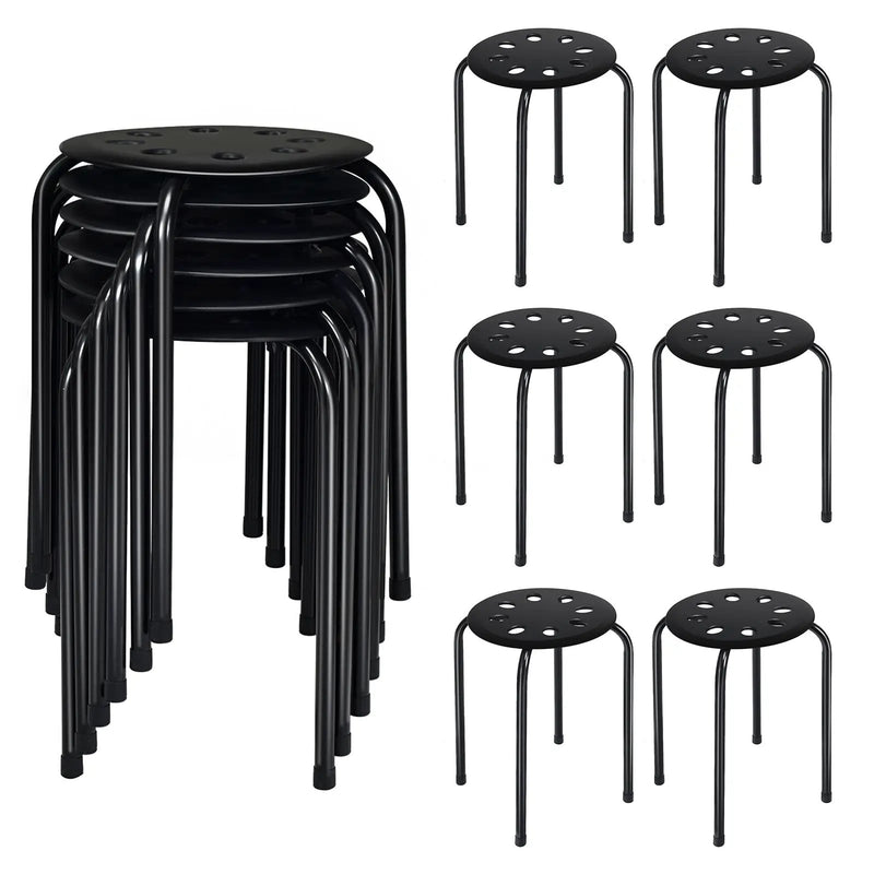 Set of 6 Portable Plastic Stack Stools by DirectDeals