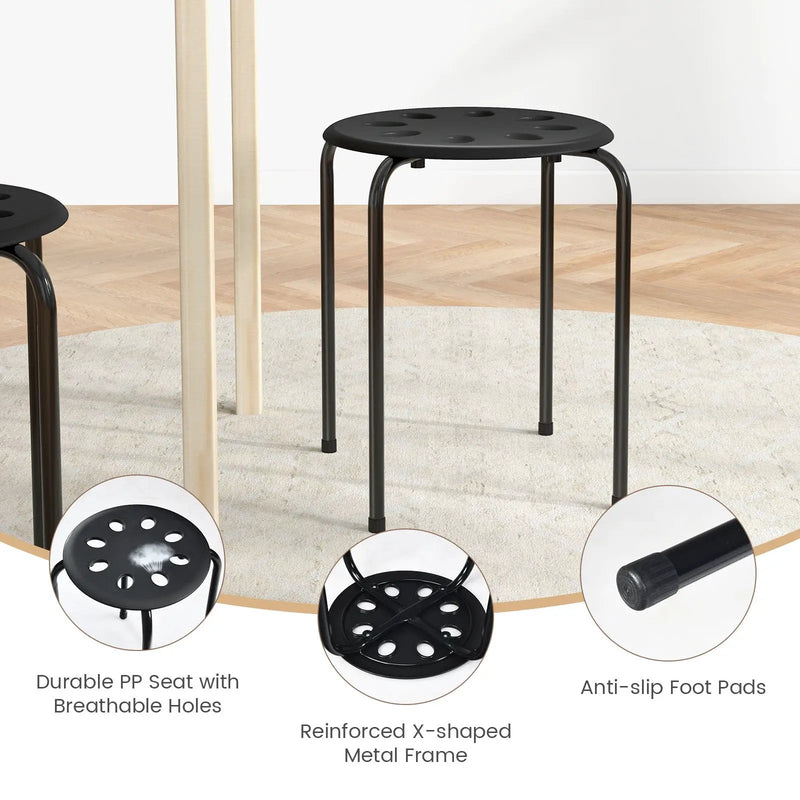 Set of 6 Portable Plastic Stack Stools by DirectDeals