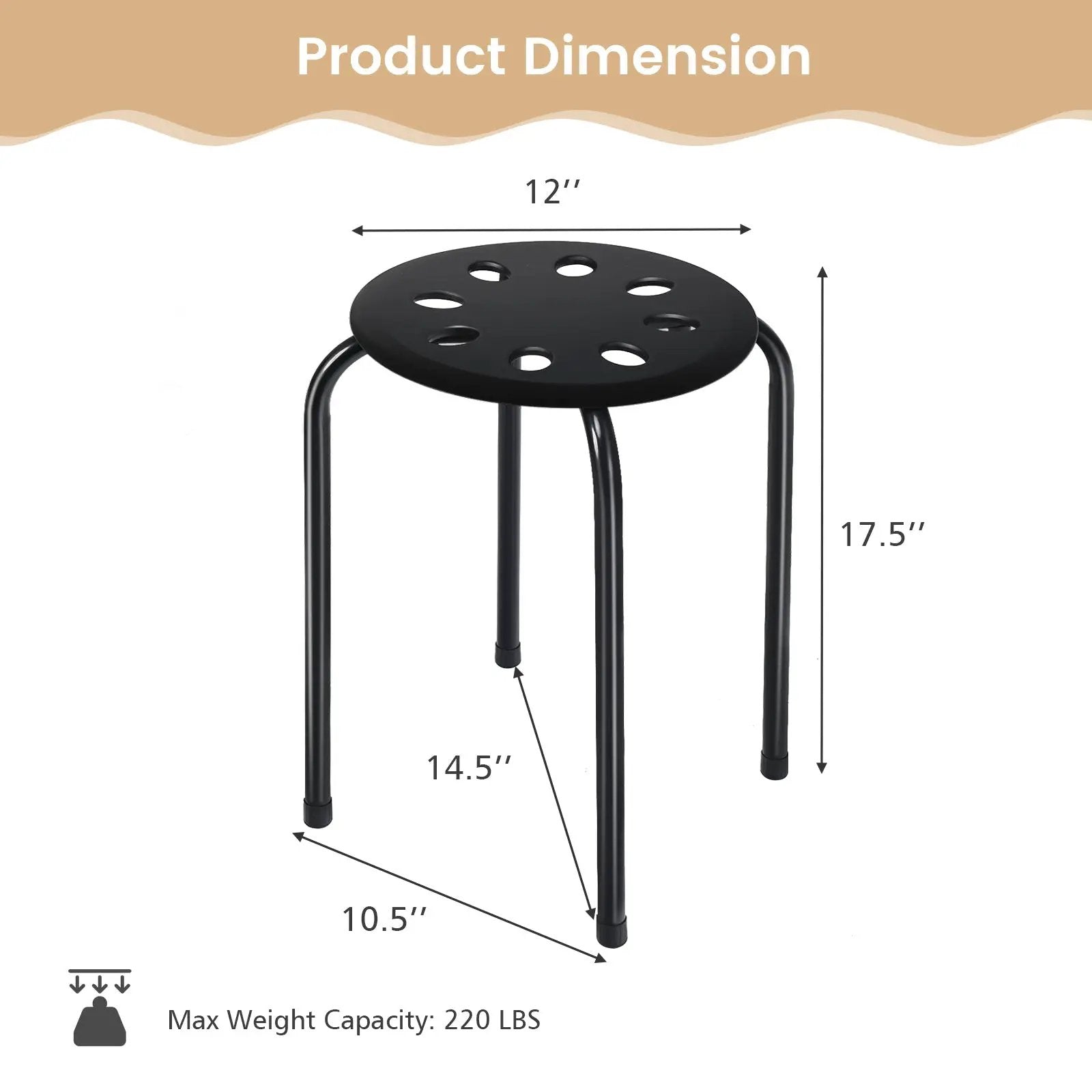 Set of 6 Portable Plastic Stack Stools by DirectDeals