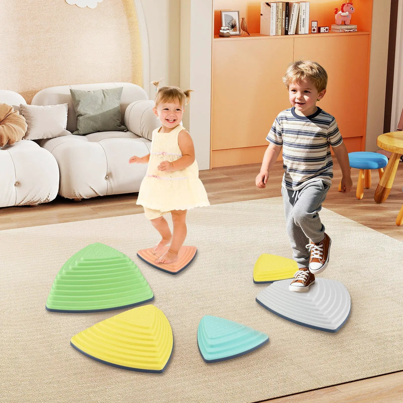 Set of 11 Stepping Stones for Kids Non-Slip Balance Stones with Storage Bag by DirectDeals