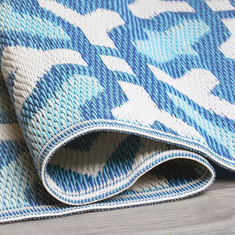 Seville - Multicolor Blue Outdoor Rug for Patio FINAL SALE by Fab Habitat