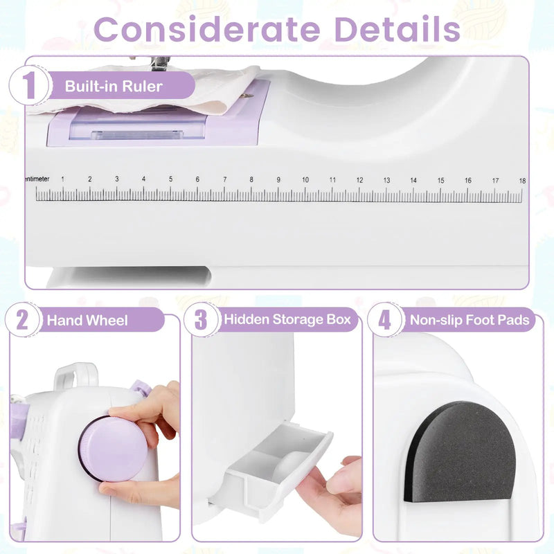Sewing Machine for Beginners Mini Sewing Machine with 12 Built-in Stitches by DirectDeals