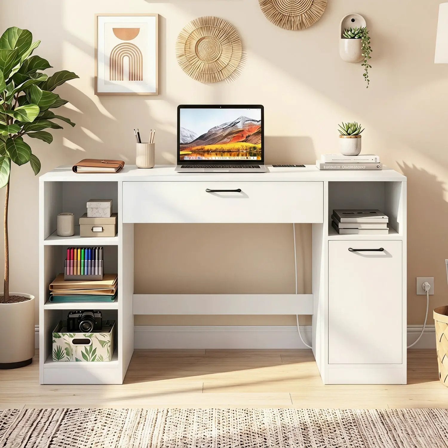 Sewing Table with Power Outlets and Storage Drawers by DirectDeals