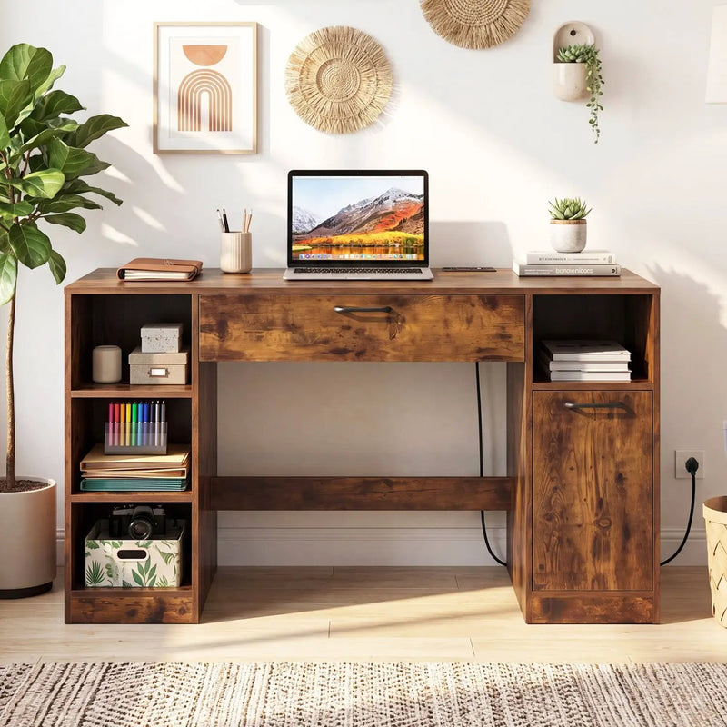 Sewing Table with Power Outlets and Storage Drawers by DirectDeals