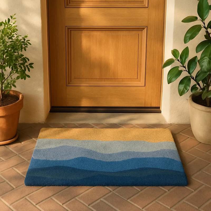 Shades of Sea - Blue Coir Doormat by Fab Habitat