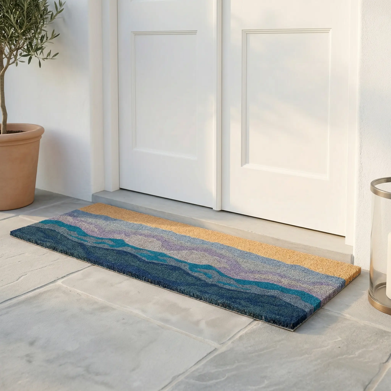 Shades of Sea - Blue Coir Doormat by Fab Habitat