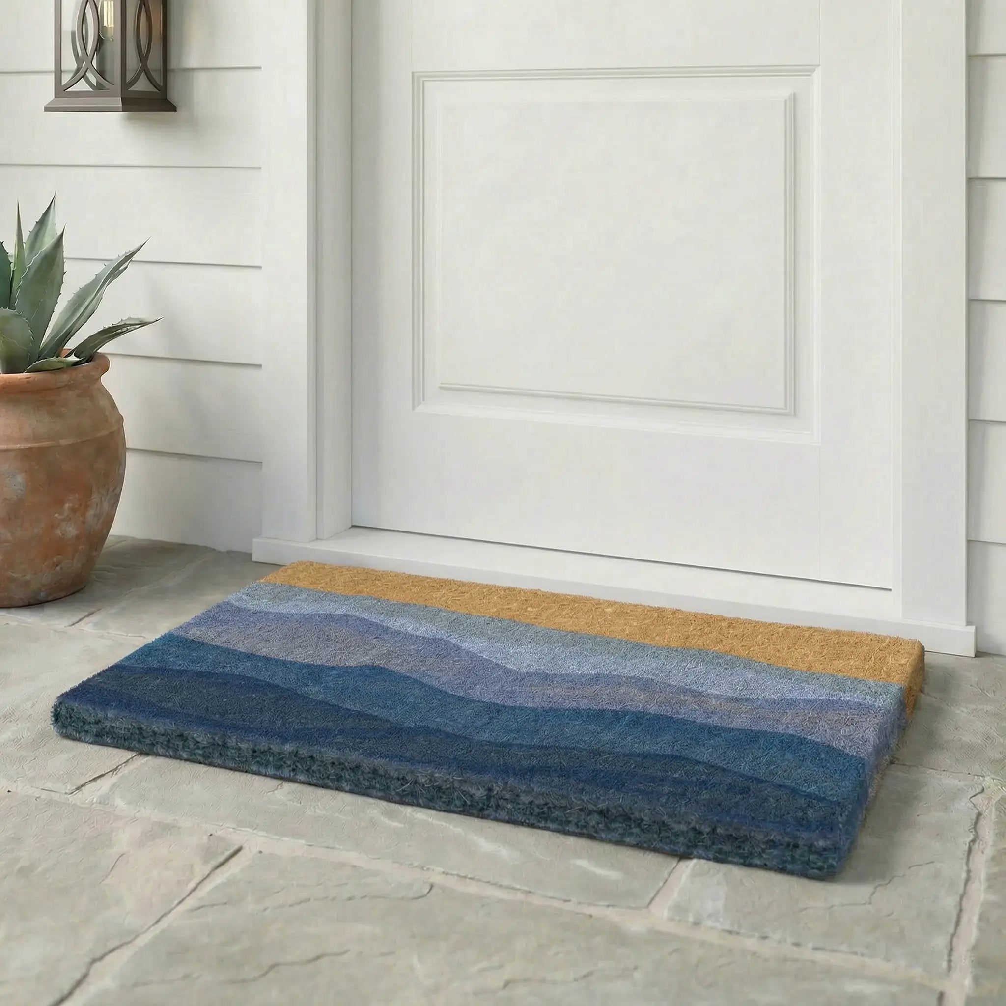Shades of Sea - Blue Coir Doormat by Fab Habitat