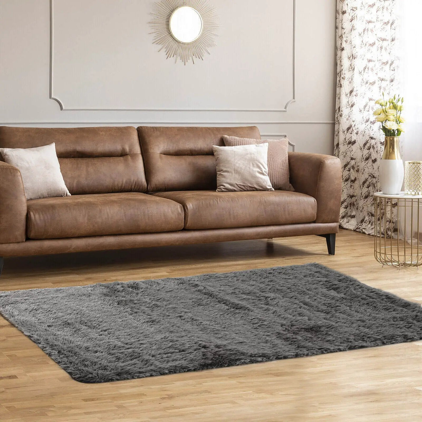5 x 7 Feet Modern Rectangular Soft Shag Area Rug for Living Room Bedroom by DirectDeals