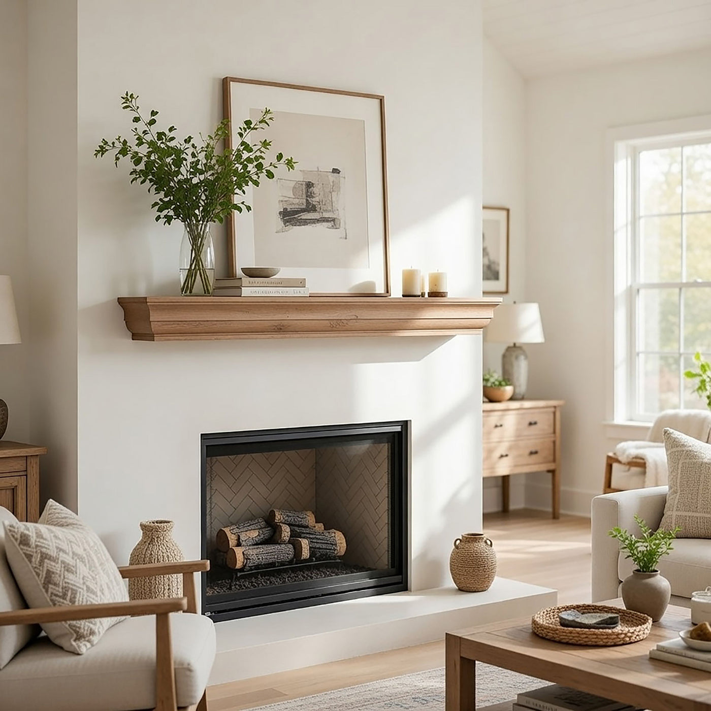 Shaker Fireplace Mantel Shelf – Real Wood by Dogberrycollections