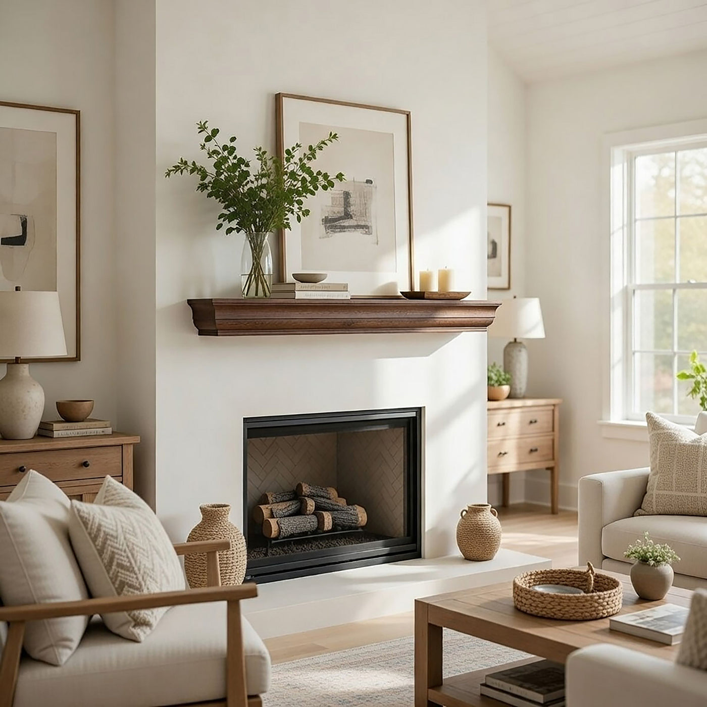 Shaker Fireplace Mantel Shelf – Real Wood by Dogberrycollections