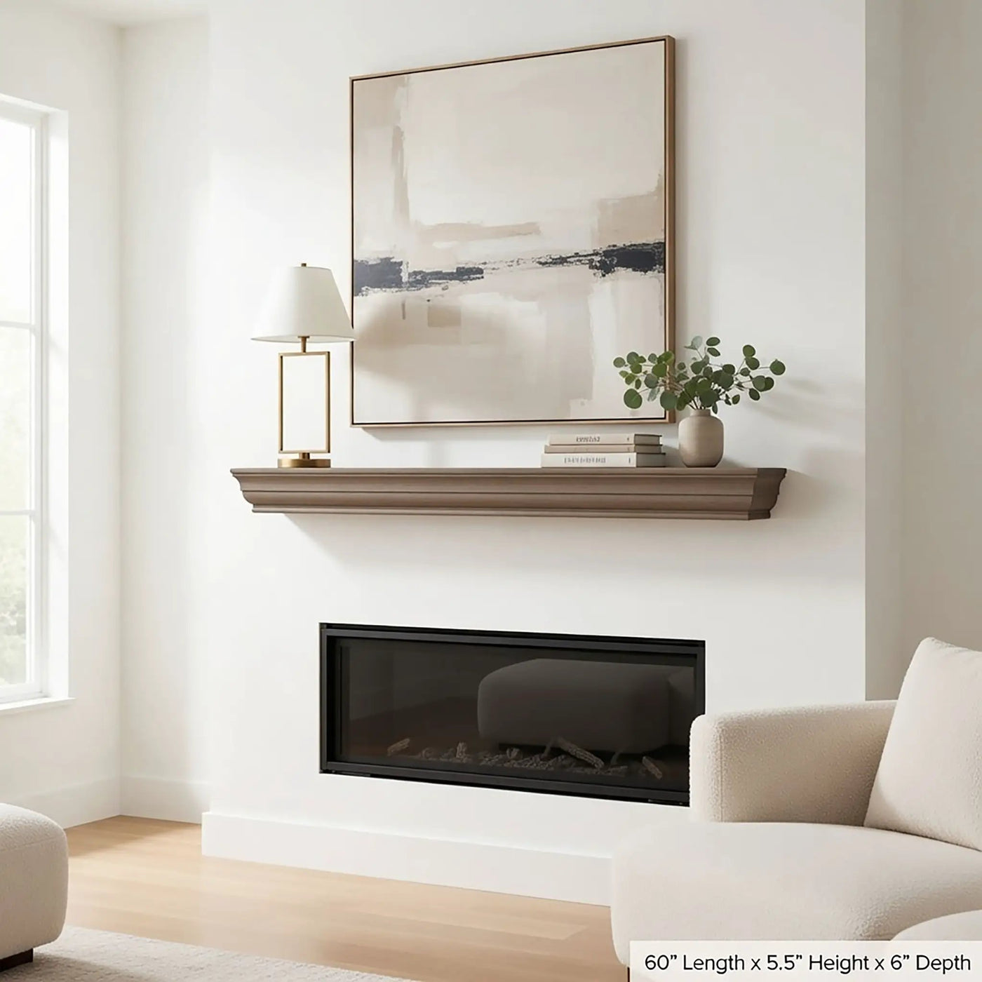 Shaker Fireplace Mantel Shelf – Real Wood by Dogberrycollections